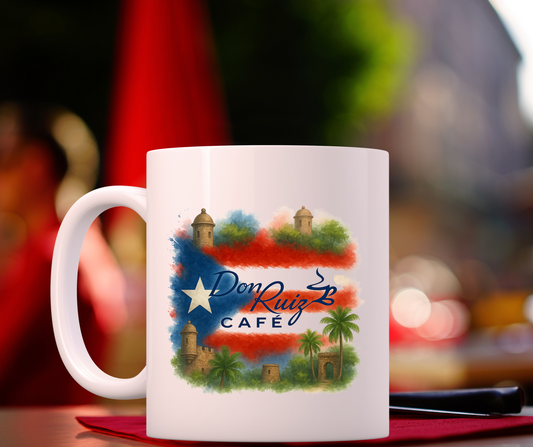 Don Ruiz Café Mug – Ceramic, 11oz TROPICAL PUERTO RICO MUG